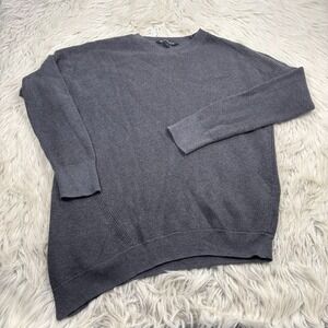 Athleta Women's M Gray Rest Day Asymmetrical Crew Knit Sweater Pima Cotton